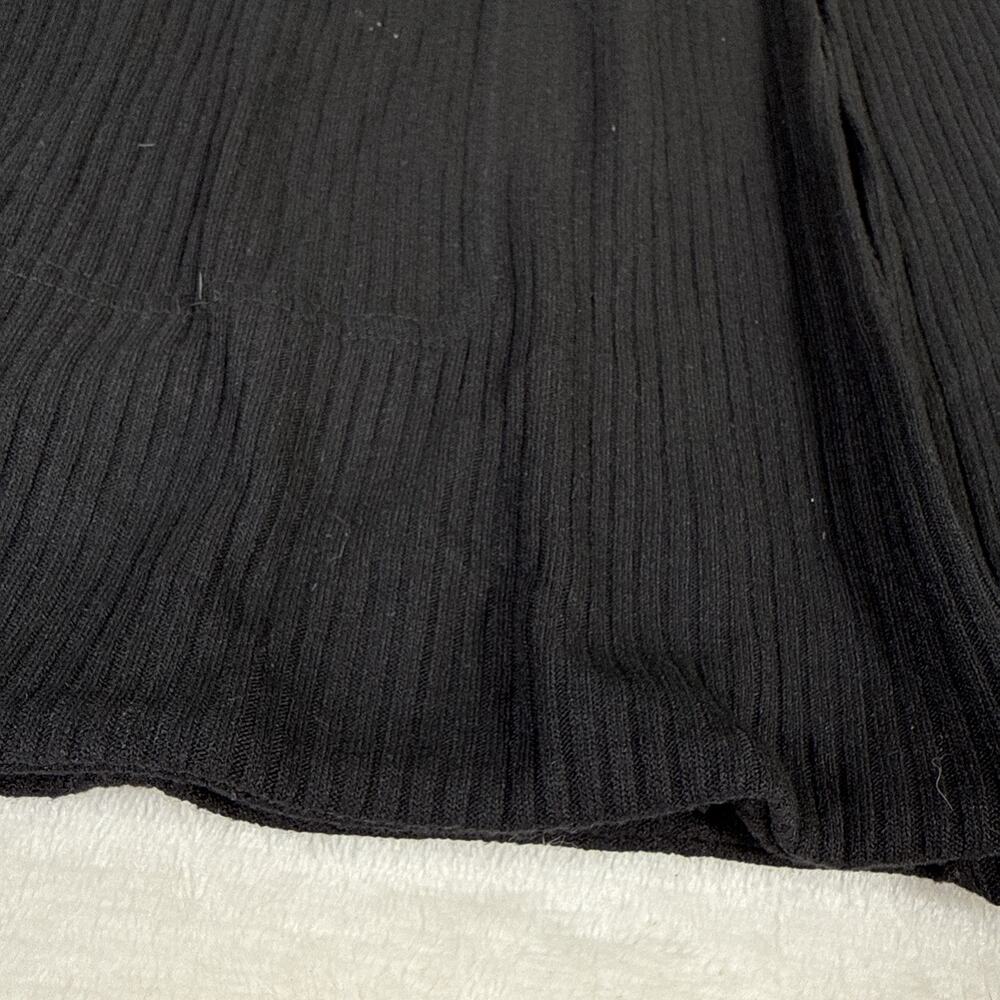 Athleta Harmony Pose Wrap M Black Ribbed Hooded Cardigan Open Front Thumbholes - Picture 3 of 15